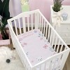 Little Love by NoJo Mama's Little Llama Pink and Lavender Floral Photo Op Fitted Mini Crib Sheet - 4 of 4