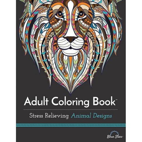 Adult Coloring Book for Markers and Pencils - 100 Animals - Stress  Relieving Designs (Paperback) 