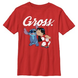 Boy's Lilo & Stitch Gross Kiss T-Shirt - 1 of 4