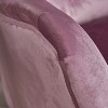 Pink Velvet Wingback Accent Chair: Tufted, with Decorative Pillow, Ideal for Cozy Corners - 3 of 4