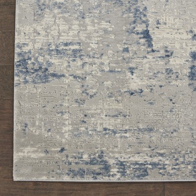 Blue and Gray Abstract Rectangular Area Rug