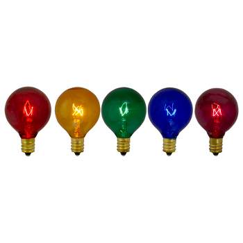 Northlight 5ct Transparent G40 Globe Christmas Replacement Light Bulbs - 2" Multi-Color