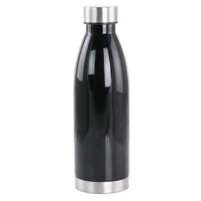 WAO 20 Ounce Stainless Steel Insulated Thermal Bottle with Lid in Matte  Black