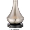 360 Lighting Simon Modern Table Lamps 25 1/2" High Set of 2 Brushed Nickel with USB Charging Port Blue Hardback Drum Shade for Bedroom Nightstand Desk - 3 of 4