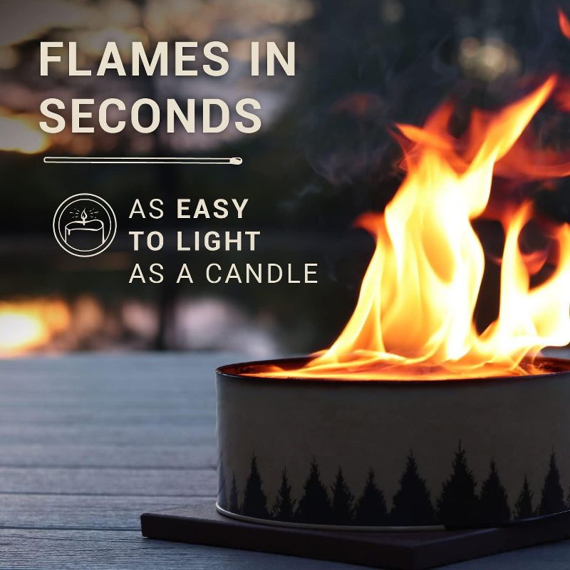 Radiate - XL Outdoor Portable Campfire - 3 to 5 Hours of Burn Time - 8Ó Reusable Fire Pit for Camping, Smores, Cooking, and Picnics - Recycled Soy Wax, 3 of 10