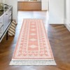 2x6 Runner Area Rug, Machine Washable Tassel Rugs for Living Room, Indoor Non-Slip Front Door Mat, Stain Resistant Floor Cover Carpet, Bordered - 3 of 4