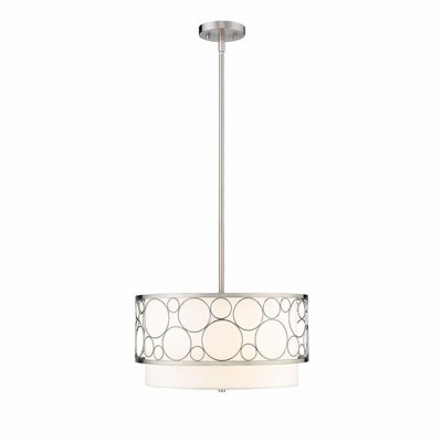 Kendall 17" Brushed Nickel LED Drum Pendant Light