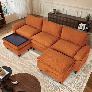 MyDepot Modern Sectional Sofa Corduroy Cloud Couch - 1 of 4