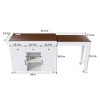 JUJABU 51" White Kitchen Island with Extendable Table & Power Outlet - 4 of 4