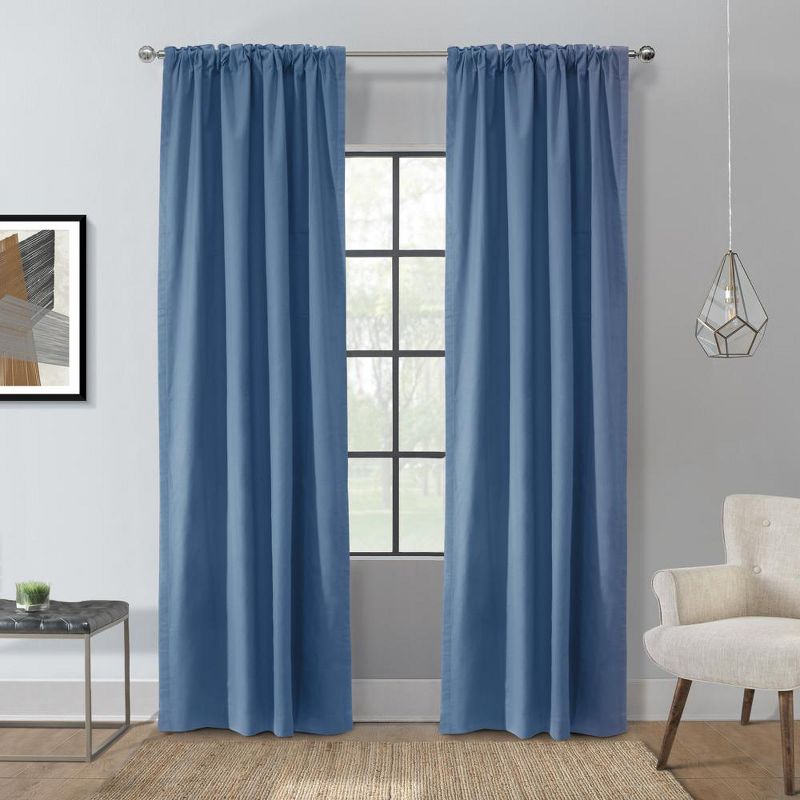 Thermalogic Weathermate Topsions Room Darkening Provides Daytime and Nighttime Privacy Curtain Panel Pair Blue, 1 of 6