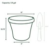 12" Diameter Round Black Resin Planter Pot with Pre-Drilled Drainage Holes for Indoor and Outdoor Gardening - 2 of 4