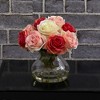 Nearly Natural Rose Arrangement with Vase, Assorted - 2 of 4