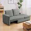 62.5" Loveseat, 2-in-1 Sofa Bed Couch with Polyesterll Out Bed, Futon Couch with Adjustable Armrests, Sofas for Living Room, Bedroom, Office - 4 of 4