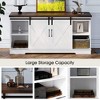 59 Inch TV Stand for TVs Up to 65 Inch, Farmhouse Wood Entertainment Center with Sliding Barn Doors with Adjustable Shelves & Open Compartment - 4 of 4