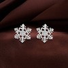 Slickblue Snowflake Stud Earrings for Women, Rhodium Plated with 0.14 Carat Clear Cubic Zirconia, Post Back - 3 of 3
