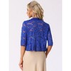 Allegra K Women's Evening Wedding Half Sleeve Ruffle Hem Elegant Lace Cardigan - 3 of 4