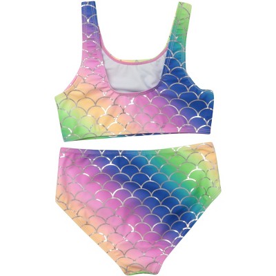 Just Love Girls Two Piece Bathing Suits Swimwear for Girl (Mermaid Rainbow, 7-8 Years) — фото 2