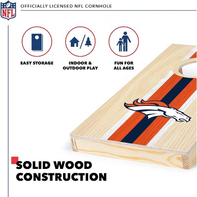 NFL Denver Broncos 1'x2' Natural Wood Cornhole Set
