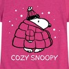 Girls' - Peanuts - Cozy Snoopy Fitted Short Sleeve Graphic T-Shirt - 2 of 4