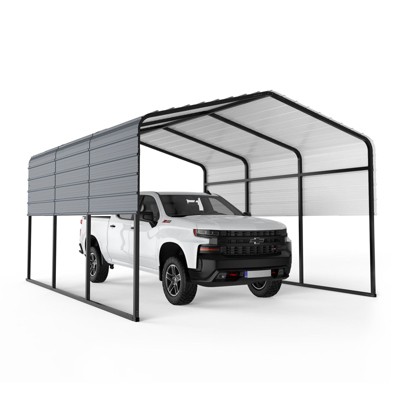 Metal Carport, Steel Heavy Duty Carport for All-Weather, Permanent Shelter for Boats, Pickup Trucks, and Tractors