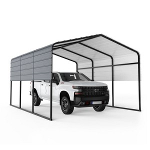 Metal Carport, Steel Heavy Duty Carport for All-Weather, Permanent Shelter for Boats, Pickup Trucks, and Tractors - 1 of 4