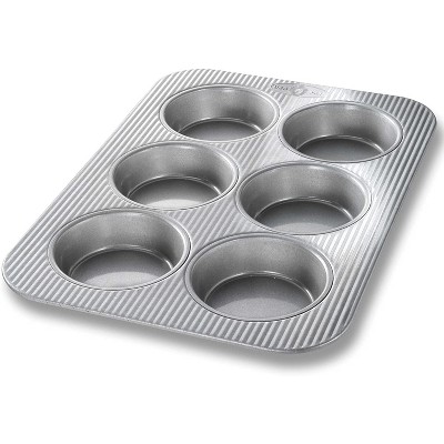 Nonstick & Quick Release Coating Made in the USA from Aluminized Steel USA Pan Bakeware Toaster Oven Muffin Pan 6 Well 
