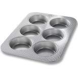 USA Pan Bakeware Mini Round Cake Pans, 6 Well, Nonstick & Quick Release Coating,  Aluminized Steel