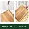 Large Acacia Wooden Cutting Board for Kitchen, Edge Grain Wood Chopping Board with Juice Groove and Handles, Pre-Oiled Carving Tray for Meat - 4 of 4