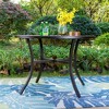 5pc Outdoor Dining Set with Stackable Swivel Chairs with Cushions Round Metal Table - Black - Captiva Designs: Garden Furniture, Poolside Patio Set - image 2 of 4