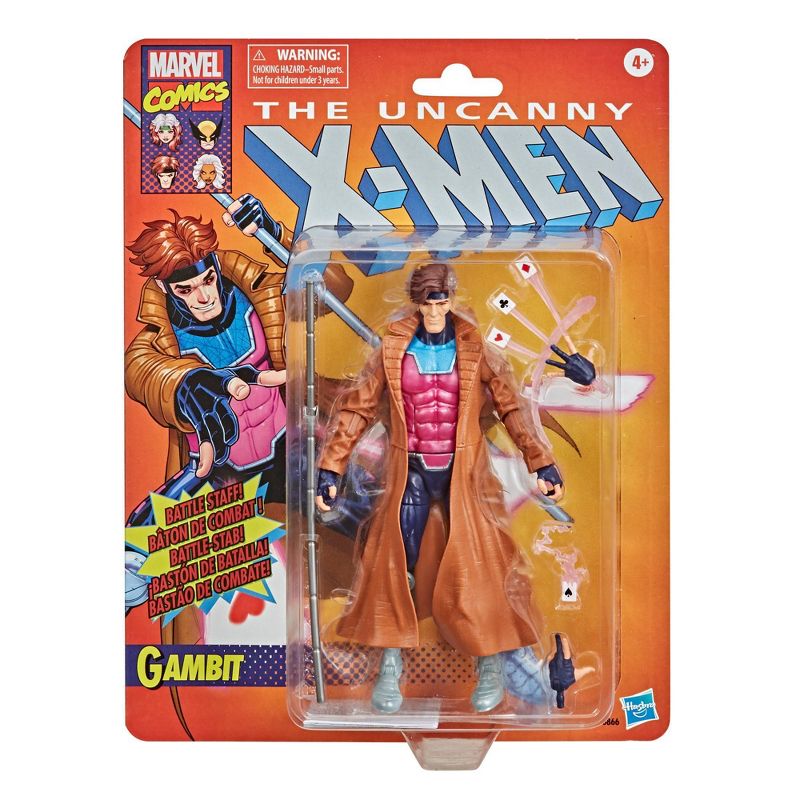 Hasbro Marvel Legends 6&#34; Retro Collection X-Men Gambit Figure (Target Exclusive), 2 of 7
