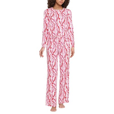 Lands' End Women's Knit Pajama Set Long Sleeve T-Shirt and Pants