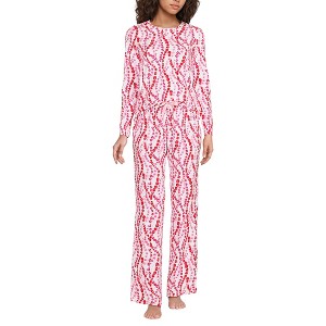 Lands' End Women's Knit Pajama Set Long Sleeve T-Shirt and Pants - 1 of 3