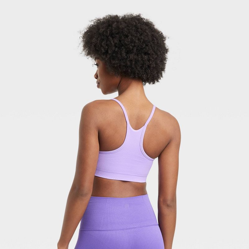 Women's Seamless Light Support Rib Sports Bra - All In Motion™, 2 of 6