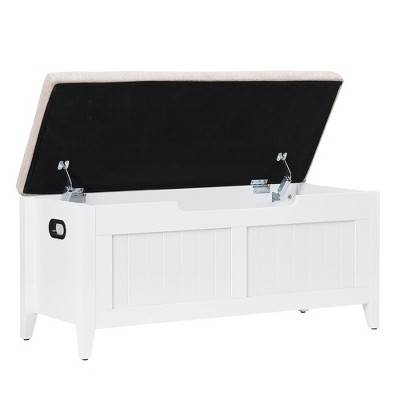 Storage Chest, Storage Bench with Safety Hinge, Wooden Entryway Bench, Shoe Bench, Large Storage Chest for Entryway, Bedroom, Living Room