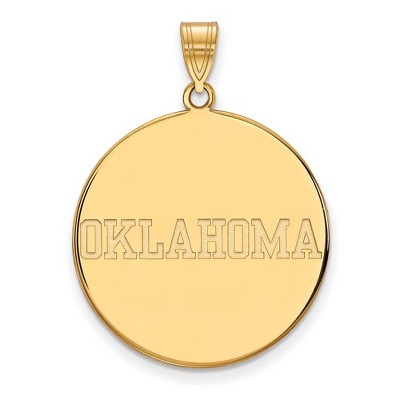 Black Bow Jewelry 14k Yellow Gold Oklahoma Sooners NCAA Extra Large Pendant