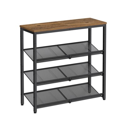 Shoe Rack, 4-Tier Shoe Storage Organizer, for Entryway, decorative shoe rack