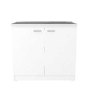 LunaLulinlk Kitchen utility sink with storage, white - 1 of 4