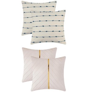 REGALWOVEN 4 Pcs Modern Farmhouse Decorative Throw Pillow Covers 18" x 18" - 1 of 4