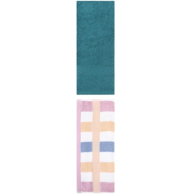 REGALWOVEN Cotton Absorbent Soft Decorative Hand Towels 13" x 30"/13" x 29" 2 Pcs