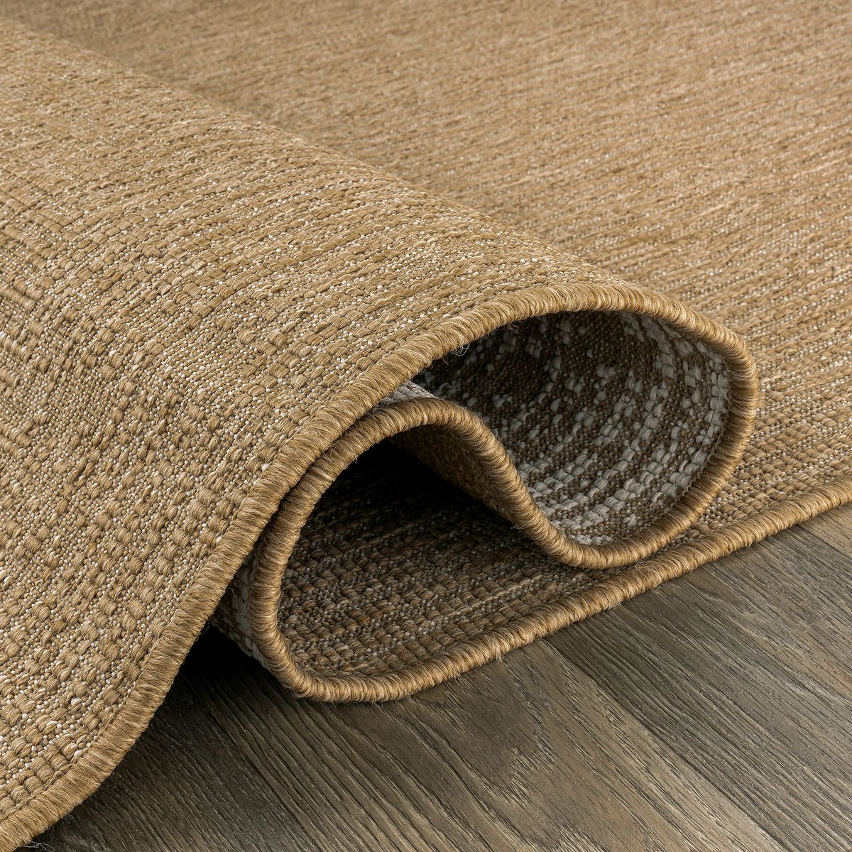 World Rug Gallery Distressed Frame Reversible Jute-Look Indoor/Outdoor Rug - thumbnail 6
