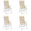 Highback Chair Cushion Set of 4 Polyester vidaXL - 4 of 4