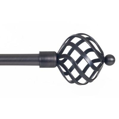 Hastings Home Twisted Sphere Curtain Rod 3/4 inch - Pewter