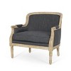 Upholstered Accent Chair, Comfy Armchair Club Chair with Weathered Rubberwood Frame - ModernLuxe - 4 of 4