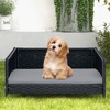 Tangkula Rattan Dog Bed w/ Waterproof Soft Cushion Metal Frame for Medium Small Dogs Cats - 3 of 4
