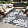 Waterproof Outdoor Rug | Tropics Palm Leaf Reversible Plastic Straw Mat | UV-Resistant Modern Patio Rug for Camping, Porch, Deck, Balcony & Beach - 3 of 4