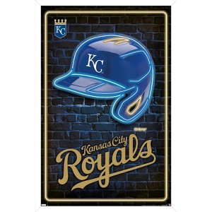 Trends International MLB Kansas City Royals - Neon Helmet 23 Framed Wall Poster Prints - 1 of 4
