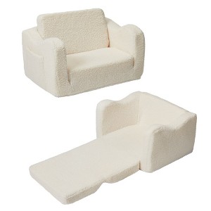 Toddler Couch,Toddler Chair,Kids Sofa Chair 2-in-1 Baby Seat Furniture Fold Out, Convertible Sofa to Lounger Soft Comfy Glow in The Dark Kids Sofa Bed Gifts for Kids Girl Boys - 1 of 4