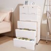 YIYIBYUS Modern 6-Drawer Plastic Storage Cabinet Tall Dresser Organizer - 3 of 4