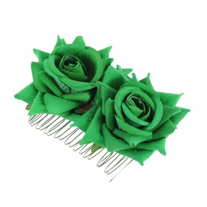 Unique Bargains Women's Portable Simulated Flowers Hair Clip Comb 1 Pc - 1 of 4