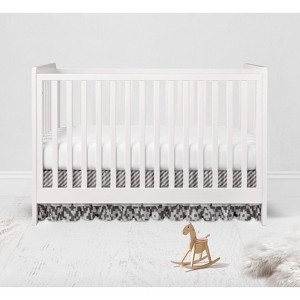 Bacati - Love Gray/Silver 3 Layer Ruffles Crib or Toddler Bed Skirt - 1 of 4
